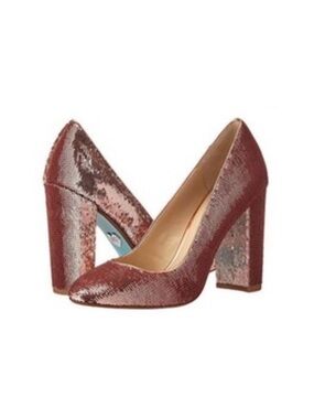 Badgley Mischka Pink Sparkle Block Heels